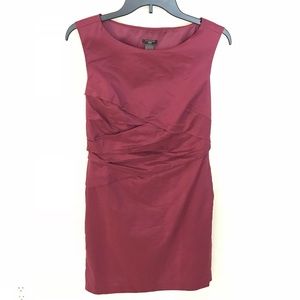 Ann Taylor Sz 4P burgundy sleeveless sheath dress